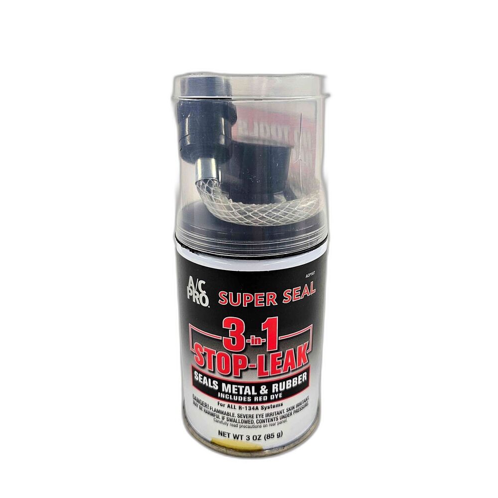 A/C Pro Super Seal 3-in-1 Stop Leak – Seals Metal & Rubber, Includes Red Dye 3oz